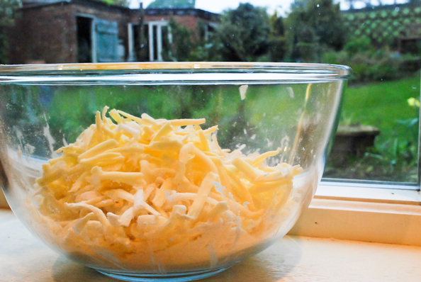 Grated butter and lard